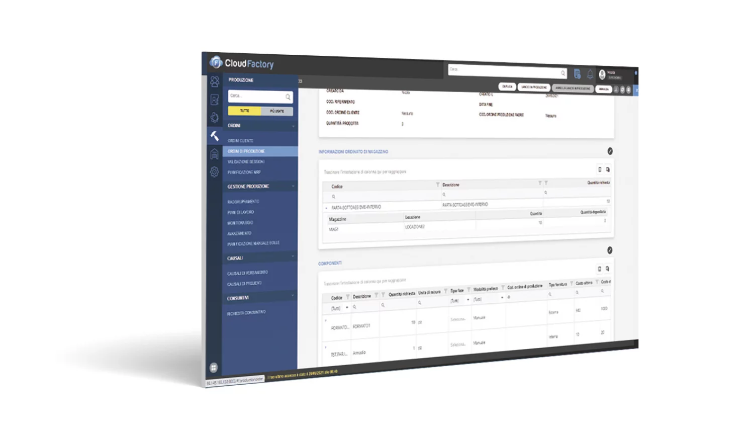 Computes MES Industria 4.0 - piattaforma web per produzione